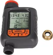 FLEXMAN Sprinkler Timer, G3/4 Male Thread Outlet IP65 Digital Irrigation Timer LCD Display 4 Timing Control Programs Water Timer with Copper Adapter