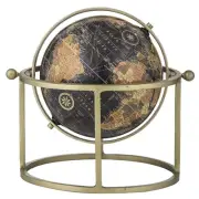 Amalfi 28cm Black And Gold Vintage Style Home Decor Around The World Globe Set