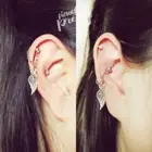 16g 20g Wing conch chain earring conch hoop earring Helix cartilage earring 1pc