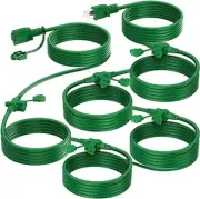 KASONIC K-617 Outdoor Extension Cord 50 FT- Evenly Spaced 6 Outlets Plugs-Gre...