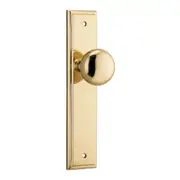 Iver Cambridge Door Knob on Stepped Backplate Polished Brass