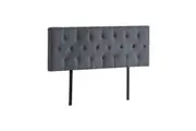 Linen Fabric Queen Bed Deluxe Headboard Bedhead - Grey