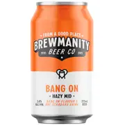 Brewmanity Bang On Hazy Mid Ale Can 375mL