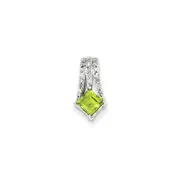 Sterling Silver Diamond u0026 Peridot Pendant