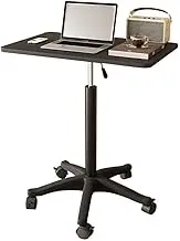 MTSDM Mobile Table with Wheels, 23.6" Height Adjustable Small Rolling Conference Desk, Portable Home Office Laptop Overbed Lift Table with 360° Rotating Caster Wheels for Room, Studios, Dormitory