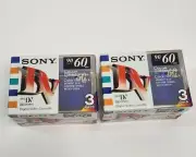 Sony Mini DV Digital Video Cassette 60min 3 Pack X2 New & Sealed Blank Media