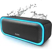 DOSS SoundBox Pro Bluetooth Speaker with 20W Stereo Sound, Active Extra Bass, IPX6 Waterproof, Bluetooth 5.0, TWS Pairing, Multi-Colors Lights, 20H Playtime, Portable for Beach, Outdoor