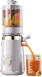 Stainless Steel Slow Masticating Juicer, Lemon Orange Juicer, Extractor Machine with 150W, High Juice Yield, with Large Feeding Chute, for Whole Fruits & Vegetables