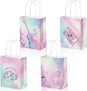 12x Music Concert Singer Party Iridescent Eras Glitter Disco Supplies Birthday Decoration Paper Bag Kids Lolly Bag Favour Box Kraft Treat Box Gift Gable Gift Bag Themed Party Bag