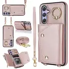 For Samsung Galaxy A53 A55 A35 A15 Wallet Case Leather Shockproof Cover +Lanyard