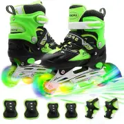 Kids Adjustable Inline Skates, Safe Durable Roller with 8 Full Light Up Illum...