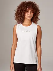 Running Bare Easy Rider Muscle Tank. Shop White Boyfriend Singlets