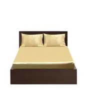 Champagne Casablanca Silky Satin Fitted Sheet Set