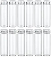 TOBWOLF 12PCS 50ml / 1.7oz Glass Spice Jars, Transparent Containers with Aluminum Lids, Seasoning Storage Bottle Bottles, Jars for Home Kitchen, Outdoor Camping, Gardening J19634-TW-US