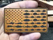 American Fish Flag Hook & Loop Patch