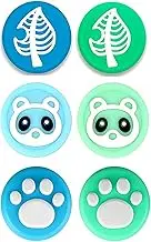 6Pcs Thumb Grip Caps Compatible with Nintendo Switch/Lite Cute Cat Paw Raccoon Green Leaf Design Joystick Caps Compatible for Switch Joy Con Controller NS Accessories