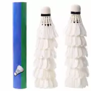 12Pcs Badminton Balls White Goose Feather Badminton Sport Shuttlecocks Trainin^