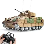 Ssccgym US M2A2 Bradley Large Remote Control Tank RC Battle Light Tank 1/16 War Military Vehicle Simulation Smoke No-Shooting Sound Effect Collection Model 44CM (Metal Upgraded Version)