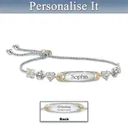Granddaughter Bolo Bracelet With Two Personalised Engravings