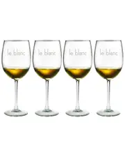 susquehanna Le Blanc Set of 4 16oz White Wine Balloon Glasses