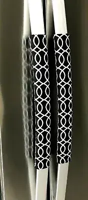 Refrigerator Oven Door Padded Handle Covers Loopy Black Set of Three