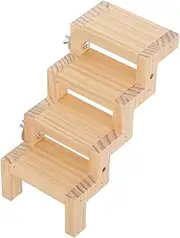 Abaodam Wooden Bird Ladder for Cage Shaped Climbing Safe Natural Parrot Perch Stand Easy Setup for Small Animals Like Hamsters Rats Squirrels Bird Platform Accessories