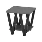Wooden Side End Tables Night Stand Nesting Bedside Table 2-Tiers Storage Shelves