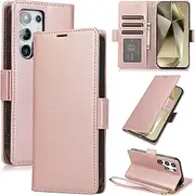 [Procarcasa] for Galaxy S22 Ultra Wallet Case,for Samsung Galaxy S22 Ultra 5G Case[6.8 inch] PU Leather Flip Folio Cover with Card Holders Stand Feature Magnetic Clourse Protective Cover-Rose Gold