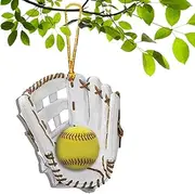 Softball Ornaments,2D Acrylic Unique Baseball Ornament | Christmas Tree Ornament,Decorative Softball Player Pendant for Sports Fan