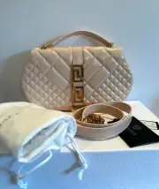 Versace Greca Goddess 2 Way Quilted Shoulder Bag-Nude pink-BWT, receipt, dustbag