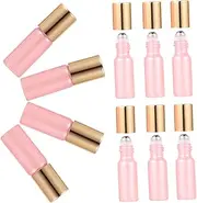 HAPINARY 10 pcs Portable Leak Refillable Essential Oil Glass Roller Bottles Empty Roller Bottle for Perfume Massage Oil Capacity for Travel