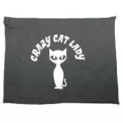 Crazy Cat Lady White - Novelty Tea Towel cleaning cloth Dish Kitchen Gift Gifts