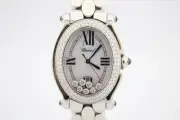 CHOPARD HAPPY SPORT OVAL 34MM STAINLESS STEEL FACTORY DIAMOND WATCH 27/8419-23