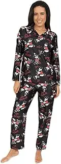 [Disney] Minnie Mouse Ladies Long Satin Pyjama Set Summer Two Piece Pyjamas for Women Silk Satin sizes 8-22