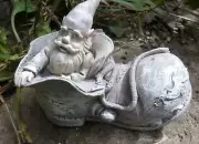 Latex gnome elf mold with plastic backup concrete plaster 5" x 2.5"W x 2.5"H