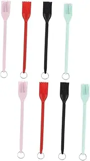 Happyyami 2sets Easy Clean BBQ Basting Brush Silicone Head Oil Brush Tool for Grilling Cooking Mats Sauce Applicator 4pcs*2