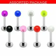 Body Accentzï¿½ 8 Bright UV Ball Labret Monroe Lip Chin Cheek Ring 14g
