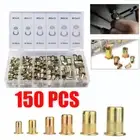 150pcs Mixed Rivet Nut Tool Kits Zinc Steel Riv-nut Insert Threaded Nutsert Set