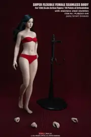 1/6 Head Action Figure Seamless Female Body Pale Small Bust with Asian For 12in
