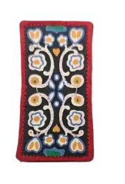 Dollhouse Carpet Mini 1"x2" Rectangle Rug Red Blue Floral Print Craft Lot of 200