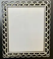 New Scrolled Ornate Silver Metal Frame With Rhinestones