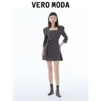 在飛比找ETMall東森購物網優惠-Vero Moda奧萊復古花苞袖連衣裙