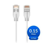 Ubiquiti UniFi Etherlighting Patch Cable, 24 Pack, Indoor, 0.15m, White/Translucent - UACC-CABLE-PATCH-EL-0.15M-W-24