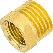 Brass 1/4" BSP Male to 1/8" BSP Female Pipe Fitting Coupler with Hex Head, 11mm Length Threaded Tubing Adapter Connector, Used to Connect Lines for Air, Water, Fuel, Oil and Inert Gases