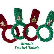 Christmas Crochet Tea Towel/Hand Towel Ring Holders