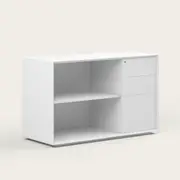 Recess Credenza | Home Office Storage | Sustainable Materials, Right / White