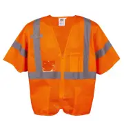 Cordova V3000 Mesh Safety Vest, Type R Class 3, Zipper, Many Pockets, Badge...