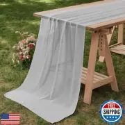 MDS Pack of 1 | Grey | 10ft Chiffon Table Runner 29x120 Inches Long Romantic