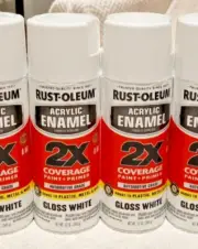 2 x Rustoleum Gloss White 340g spray paint Automative grade + Primer 2X COVERAGE
