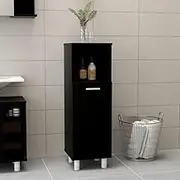 Modern Bathroom Cabinet Black 30x30x95 cm - Engineered Wood with Handle, Vanity Console Storage, Perfect for Floating Sink – Amerlife Armchily Design Wall Mount